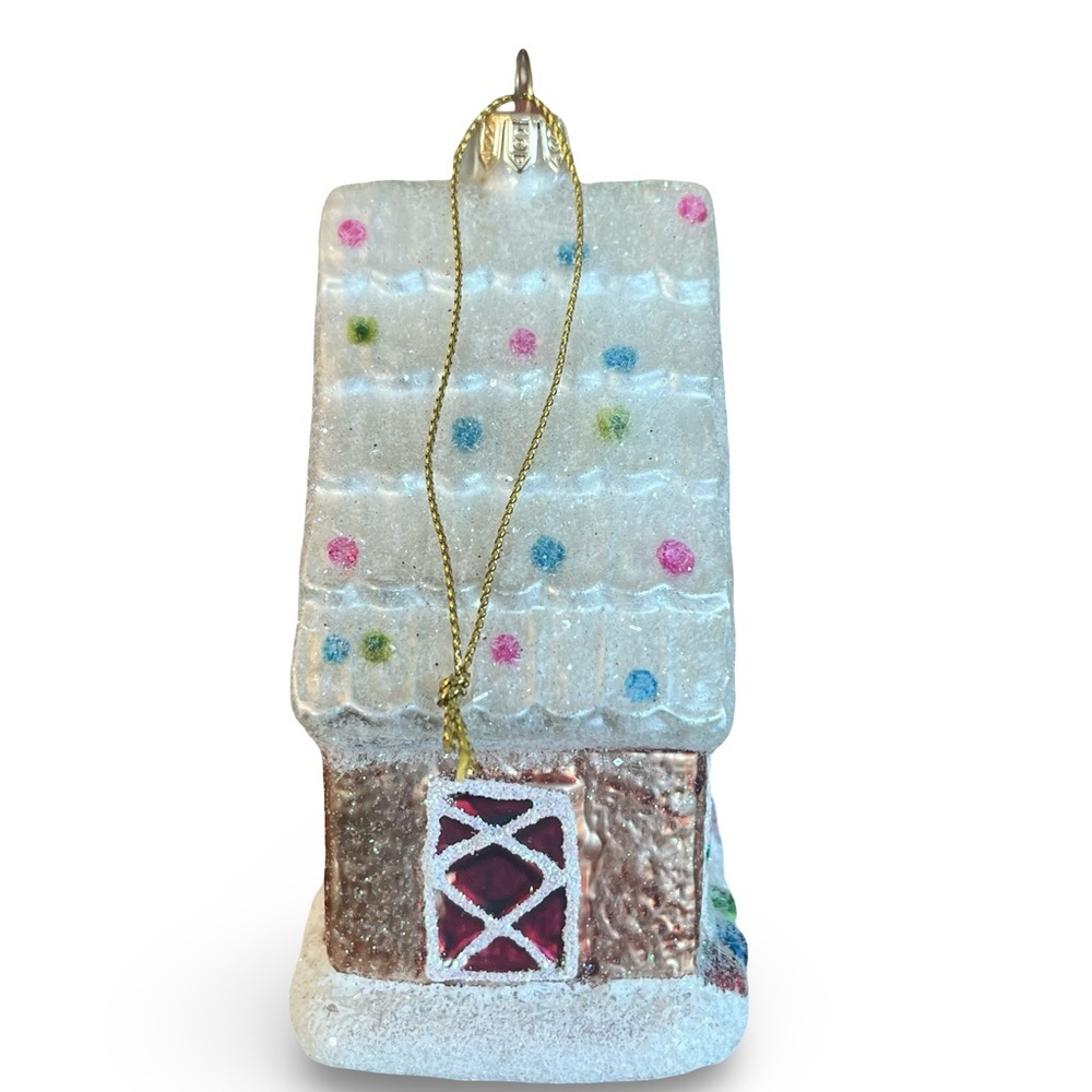 Northlight Glittered Gingerbread House Glass Christmas Ornament - Picture 2 of 7